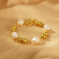 304 Stainless Steel Resin Simple Style Toggle Beaded Round Bracelets main image 5