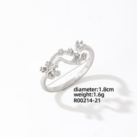 Copper K Gold Plated Rhodium Plated Elegant Classic Style Commute Inlay Geometric Zircon Open Rings sku image 17