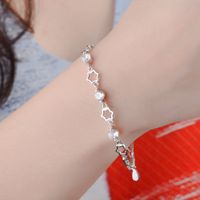 Wholesale Elegant Lady Modern Style Geometric Copper Inlay White Gold Plated Zircon Bracelets sku image 1