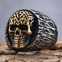 Hip-Hop Streetwear Crown 304 Stainless Steel Carving Men's Rings sku image 8