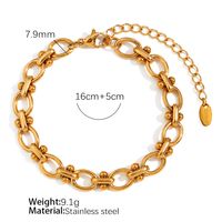 Titanium Steel 18K Gold Plated Elegant Retro Plating Chain Solid Color Bracelets Necklace main image 2
