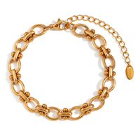 Titanium Steel 18K Gold Plated Elegant Retro Plating Chain Solid Color Bracelets Necklace main image 8