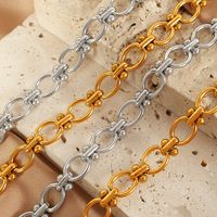 Titanium Steel 18K Gold Plated Elegant Retro Plating Chain Solid Color Bracelets Necklace main image 5