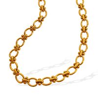 Titanium Steel 18K Gold Plated Elegant Retro Plating Chain Solid Color Bracelets Necklace main image 9