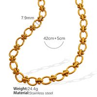 Titanium Steel 18K Gold Plated Elegant Retro Plating Chain Solid Color Bracelets Necklace sku image 3