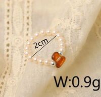 Artificial Pearl Copper IG Style Elegant Lady Geometric Rings main image 2