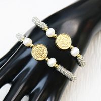 Großhandel Elegant Vintage-Stil Luxuriös Runden Kupfer Perle Überzug Armbänder main image 4