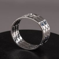 Exaggerated French Style Modern Style Geometric 304 Stainless Steel Polishing Hollow Out Carving Women's Bangle main image 3