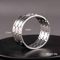 Exaggerated French Style Modern Style Geometric 304 Stainless Steel Polishing Hollow Out Carving Women's Bangle main image 2