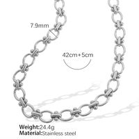 Titanium Steel 18K Gold Plated Elegant Retro Plating Chain Solid Color Bracelets Necklace sku image 4