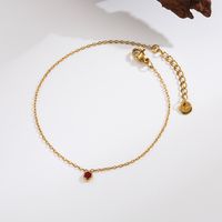 304 Stainless Steel 18K Gold Plated Vintage Style Simple Style Commute Inlay Round Zircon Bracelets main image 4