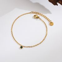 304 Stainless Steel 18K Gold Plated Vintage Style Simple Style Commute Inlay Round Zircon Bracelets main image 5
