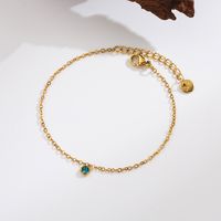 304 Stainless Steel 18K Gold Plated Vintage Style Simple Style Commute Inlay Round Zircon Bracelets main image 7