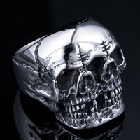 Hip-Hop Streetwear Skull 304 Stainless Steel Carving Men's Rings main image 10
