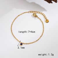 304 Stainless Steel 18K Gold Plated Vintage Style Simple Style Commute Inlay Round Zircon Bracelets sku image 8