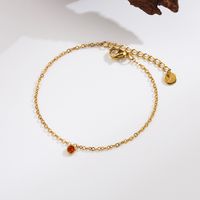 304 Stainless Steel 18K Gold Plated Vintage Style Simple Style Commute Inlay Round Zircon Bracelets sku image 3