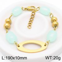 Acier Inoxydable 304 Résine Style Simple Perlé Rond Bracelets sku image 1