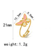 IG Style Cute Classic Style Heart Shape Butterfly Fish 304 Stainless Steel 18K Gold Plated Open Rings In Bulk sku image 1