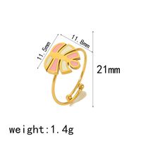 IG Style Cute Classic Style Heart Shape Butterfly Fish 304 Stainless Steel 18K Gold Plated Open Rings In Bulk sku image 3