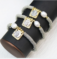De Gros Style Vintage Luxueux Géométrique Le Cuivre Placage Incruster Bracelets main image 4