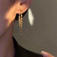 1 Piece Elegant Lady Geometric Tassel Copper Drop Earrings main image 4