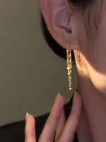 1 Piece Elegant Lady Geometric Tassel Copper Drop Earrings main image 5