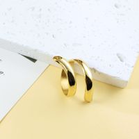 Basic Modern Style Classic Style Irregular Solid Color Snake 304 Stainless Steel 14K Gold Plated Open Rings In Bulk main image 1