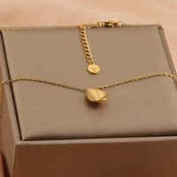 304 Stainless Steel 18K Gold Plated Basic Modern Style Classic Style Water Droplets Solid Color Earrings Necklace main image 5