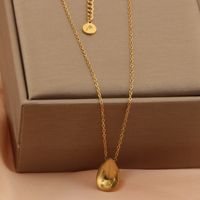 304 Stainless Steel 18K Gold Plated Basic Modern Style Classic Style Water Droplets Solid Color Earrings Necklace main image 8
