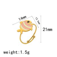 IG Style Cute Classic Style Heart Shape Butterfly Fish 304 Stainless Steel 18K Gold Plated Open Rings In Bulk sku image 8