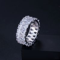 Copper White Gold Plated Rhodium Plated Casual Simple Style Plating Inlay Water Droplets Zircon Rings main image 5