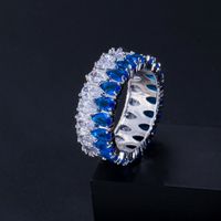 Copper White Gold Plated Rhodium Plated Casual Simple Style Plating Inlay Water Droplets Zircon Rings sku image 11