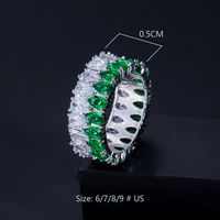 Copper White Gold Plated Rhodium Plated Casual Simple Style Plating Inlay Water Droplets Zircon Rings main image 4