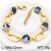 304 Stainless Steel Resin Simple Style Round Bracelets sku image 4