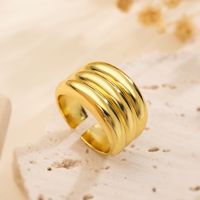 Copper 18K Gold Plated Retro Simple Style Commute Plating Geometric Open Rings main image 2