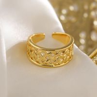 Kupfer 18 Karat Vergoldet Retro Einfacher Stil Pendeln Überzug Geometrisch Offener Ring main image 5
