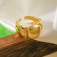 Kupfer 18 Karat Vergoldet Retro Einfacher Stil Pendeln Überzug Geometrisch Offener Ring main image 4