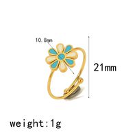 IG Style Cute Classic Style Moon Heart Shape Flower 304 Stainless Steel 18K Gold Plated Open Rings In Bulk main image 4