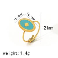 IG Style Cute Classic Style Moon Heart Shape Flower 304 Stainless Steel 18K Gold Plated Open Rings In Bulk sku image 1
