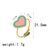 IG Style Cute Classic Style Moon Heart Shape Flower 304 Stainless Steel 18K Gold Plated Open Rings In Bulk sku image 6