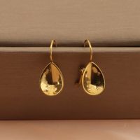 304 Stainless Steel 18K Gold Plated Basic Modern Style Classic Style Water Droplets Solid Color Earrings Necklace sku image 5