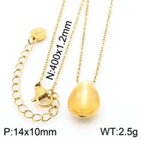 304 Stainless Steel 18K Gold Plated Basic Modern Style Classic Style Water Droplets Solid Color Earrings Necklace sku image 7