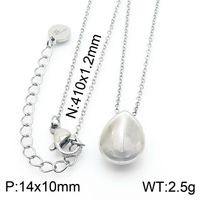 304 Stainless Steel 18K Gold Plated Basic Modern Style Classic Style Water Droplets Solid Color Earrings Necklace sku image 2