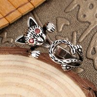Copper Retro Cool Style Cat Open Rings main image 3