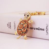 Cute Tortoise Zinc Alloy Plating Inlay Rhinestones Unisex Bag Pendant Keychain sku image 3