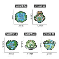 Cartoon Style Cute Earth Letter Plant Alloy Stamping Stoving Varnish Plating Unisex Brooches main image 2