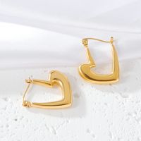 1 Pair Elegant Luxurious Irregular Heart Shape Spiral Stripe Plating 304 Stainless Steel 18K Gold Plated Earrings main image 5