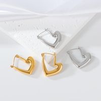 1 Pair Elegant Luxurious Irregular Heart Shape Spiral Stripe Plating 304 Stainless Steel 18K Gold Plated Earrings main image 4