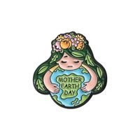 Cartoon Style Cute Earth Letter Plant Alloy Stamping Stoving Varnish Plating Unisex Brooches sku image 2