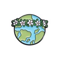 Cartoon Style Cute Earth Letter Plant Alloy Stamping Stoving Varnish Plating Unisex Brooches sku image 5